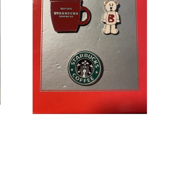 New STARBUCKS 2003 Holiday Collector’s Pin Set Bear - Mug - Logo - Picture 3 of 5